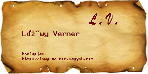 Lőwy Verner névjegykártya